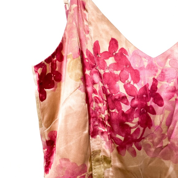 Vintage Silk Floral Midi Bohemian Dress - Picture 3 of 10